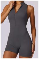 Monos deportivos sin mangas V Back Scrunch Traje de yoga de una pieza con cremallera - details 13
