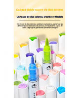 Marcador acrílico líquido rectoDoble punta blandaMarcador de doble colorPincel de estudianteColores por capas - details 1