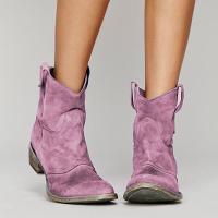 Botas cortas vintage de otoño e invierno para mujer, zapatos de tacón bajo - details 3