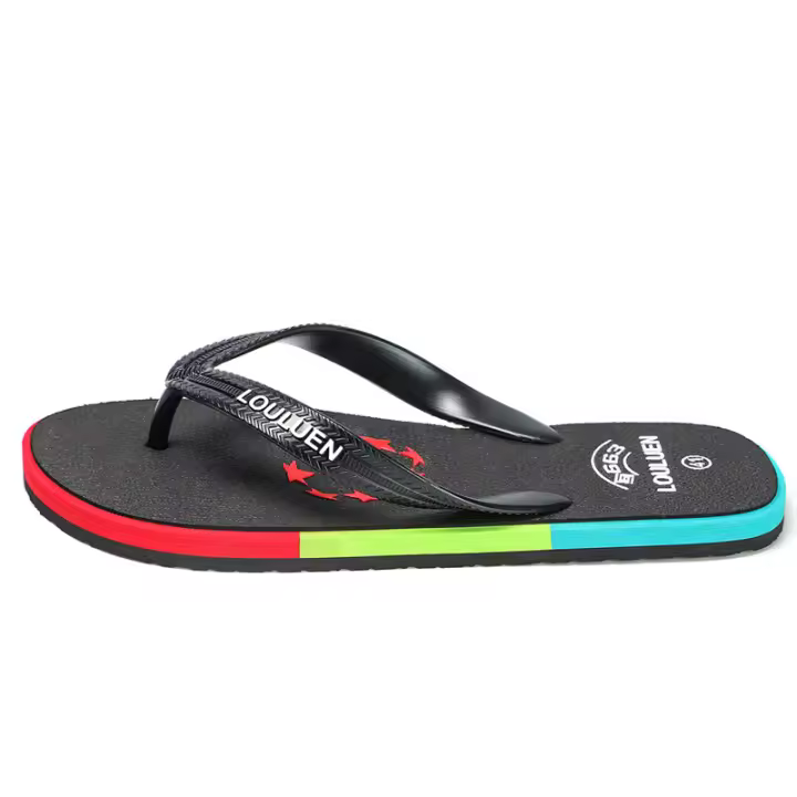 Chanclas de goma para hombre, sandalias informales de playa para exteriores con pasador - 1