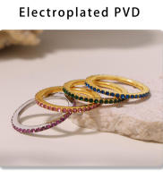 Accesorios estético de anillo de Dedo Fino para Mujeres exquisitas Joyas de Boda de anillo de Arco Iris de ZIRCON para Mujeres - details 7