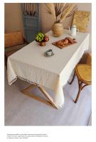Mantel rectangular con borlas, decoración rústica para mesa de comedor, resistente a la piscina, 1 pieza - details 3