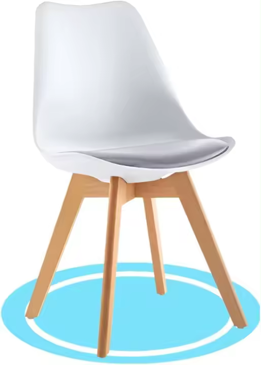 Comedor, Sillas de Cocina Nórdicas con Asiento Blando, Tapizado y Patas de Madera de Haya Resistente, Blanco, 2 Sillas - 1