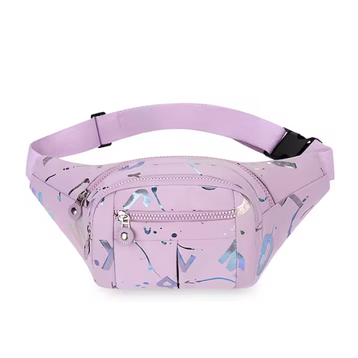 Riñonera de Tres Capas con solapa para mujer bolso de pecho a La Moda PARA EL Aire libre de faja con estampado de letrass bolsos cruzados de hombre para Niñas - 1