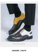 Zapatos de cuero de moda con cordones de empalme personalizados - details 10