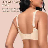Sujetadores Inalámbricos para Mujeres Encaje V, Push-Up, Sin Costuras, Cubierta Completa, Tallas Grandes Disponibles, Uso Diario, Tallas S-XL - details 3