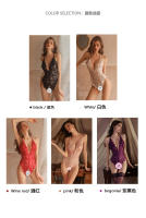 Lencería sexy y elegante para mujer, conjunto de body sin entrepierna con escote profundo en V, talla grande, tentador y de corte bajo. - details 5