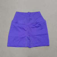 Hamidou pantalones cortos deportivos para mujer, Shorts de Yoga con cintura cruzada, gimnasio, entrenamiento, correr, cintura alta, realce de cadera, sin costuras, Fitness - details 8