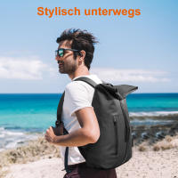 Moqueta Ligera Antirrobo de 20-25L para Hombres y Mujeres - Múltiples Compartimentos, Correas Ajustables, Diseño Duradero de Cáscara Suave en 6 Colores (, Blanco, Gris, Beige, Azul Marino, Rosa) - Mochila Diaria para la Escuela, Trabajo, Deportes al Aire - details 8