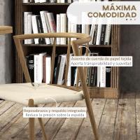 Pack de 2 Sillas de Comedor con Asiento de Cuerda de Papel Sillas de Cocina Apilables Estilo Moderno Carga 120 kg 51x51x71 cm Roble y Crema - details 4