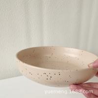 Sésamo Punto Salpicaduras Tinta Sopa Plato ins Estilo Ensalada Plato Hogar Vajilla gran Capacidad Cerámica Plato Hondo Plato Japonés - details 7