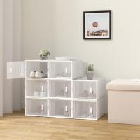 Cajas de Zapatos de Plástico Transparentes Apilables y Plegables Organizador de Zapatos para Armario con Tapa Frontal - details 8