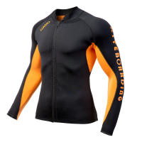 Chaqueta de traje de buceo de neopreno de 2MM para hombre, chaqueta de natación dividida, chaqueta de surf con cremallera frontal, deportes acuáticos, navegación, motocicleta, buceo - details 2