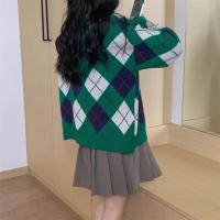 Cardigan de Punto Retro para Mujer 2024 Ajuste Suelto, Manga Larga, Gancho, Elegante - details 23