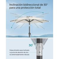 Sombrilla de Jardín 300 cm, UPF 50+, Parasol, 30 ° de Inclinación en dos Direcciones, con , para Patio, Terraza, , Piscina, sin Base, Beige GPU30BE - details 71