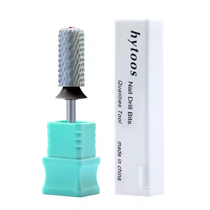 HYTOOS-broca para uñas acrílica de carburo de tungsteno, brocas para uñas de barril superior de cristal cromado de 6,6mm, manicura de 2 vías, arte efile, Gel para quitar - 1