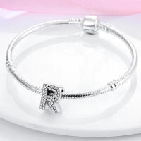 Series de Encantos de Plata Esterlina S925 Letras de Alfabeto Ajuste para Pulsera y Brazalete de 3mm Joyería Fina de Cumpleaños para Mujeres - details 17