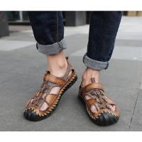 Sandalias de cuero para hombre, zapatos informales antideslizantes, cómodos, transpirables, para playa, talla grande 38-48 - details 18