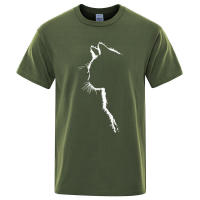 Camiseta de algodón con estampado de gato para hombre, camisa de manga corta de verano, ropa de calle Hip Hop, divertida - details 10