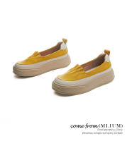 Suela de espuma de cuero pequeños zapatos blancos nueva plataforma de un pedal solo zapatos de las mujeres retro versátil mocasines - details 7