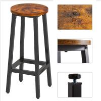 Sillones de Bar de Metal Altos Estilo Industrial para Cocina 29x29x70CM Marrón Rústico - details 6