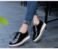 Zapatos informales de cuero genuino para mujer, zapatillas con cierre de cordones, zapatos planos Derby, Retro Brock, Oxfords - details 13