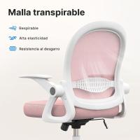 Silla de Escritorio Ergonómica con Malla Transpirable, Reposabrazos Abatibles, Silla para Ordenador de Altura Regulable, Silla Giratoria de 360 ° , Gris - details 41