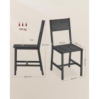 Juego de 2 Sillas de Comedor Marco de Acero, Estilo Industrial Marrón Rústico y Negro Tinta LDC092B01V1 - details 36