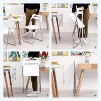 Silla Plegable para Ahorrar Espacio, Silla de Comedor para Interior y Exterior con Estructura de Acero, 42x38x78 cm (Blanco, 6) - details 6