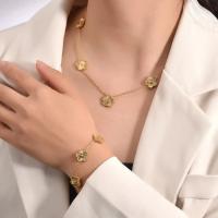 Pulsera floral femenina de acero inoxidable 304L, perfecta para diario y trabajo, regalo elegante de joyería - details 1