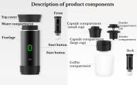 Máquina de Espresso portátil, cafetera eléctrica, autocalentable, inalámbrica, 60ml, para café molido - details 1