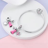 Pulsera de plata de dos tonos con colgante triple celestial de cuentas en forma de corazón para la fabricación de joyas - details 35