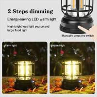 Luz de camping con batería recargable USB, luz de camping vintage, luz LED colgante impermeable para tiendas de campaña, para senderismo y pesca - details 3