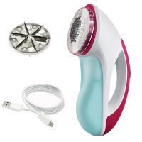 Recortador de bolas de pelo de ropa recargable por USB, Afeitadora eléctrica de tela, removedor de pelusa de suéter, azul claro - details 1