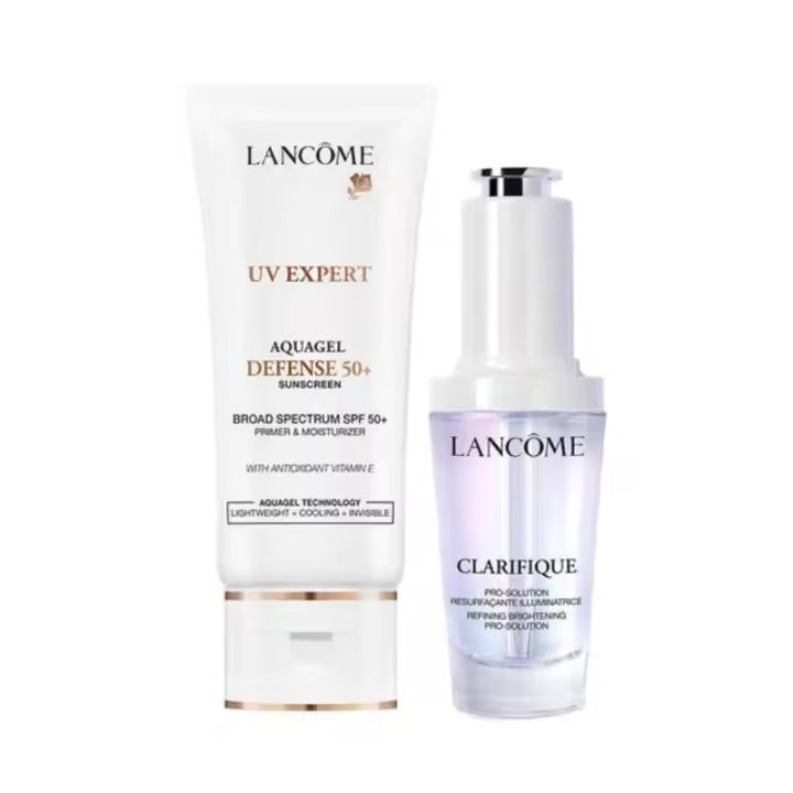 Lancôme Brightening Skincare Routine Duo - Suero facial Clarifique Pro-Solution y base UV Expert con SPF 50 - 1