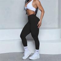 Leggings con espalda en V para mujer, leggings deportivos sin costuras para mujer, pantalones de yoga sólidos elásticos de cintura alta para fitness y jogging - details 0