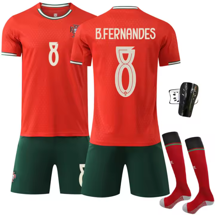 25-26 Traje de uniforme de fútbol rojo local de Portugal No. 7 Ronaldo No. 10 B-Seat Jersey 8B Tarifa 11 Phillips - 1