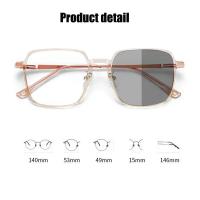 Gafas fotocromáticas Anti azul para hombres y mujeres, gafas que cambian de Color, gafas Anti UV, gafas de sol cuadradas con montura transparente, nuevas - details 5