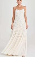 Elegante Vestido de Espalda Blanca con Perchas 3D Vestido Largo de Chifón con Pliegues para Mujeres - details 9
