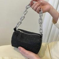 Bolso tipo cubo con diamantes de imitación de versión completa, bolso con bola de cadena brillante, mini bolso cruzado para mujer - details 10