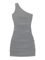 Vestido ajustado plisado de un solo hombro sexy para mujer de verano falda que cubre el trasero - details 7