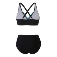 Traje de Baño de Dos Piezas Estilo Vintage Tanga Alto con Impresión Retro Material de Dacron - details 18