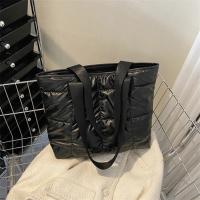 Bolsos de mano a la moda para mujer, bolso de compras acolchado de algodón de gran capacidad, bolso portátil con rombos, acolchado, sólido para viajes de ocio - details 2