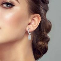 Pendientes coloridos de plata de circonio, cruz, calavera, torre de hierro, pluma estilográfica, taza de café, estrellas, regalos de mujer, joyería de boda - details 21