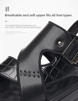 Sandalias de Verano para Hombres Suelas Gruesas, Estilo Casual, Zapatillas de Playa de Cuero Antideslizante, Doble Propósito - details 6