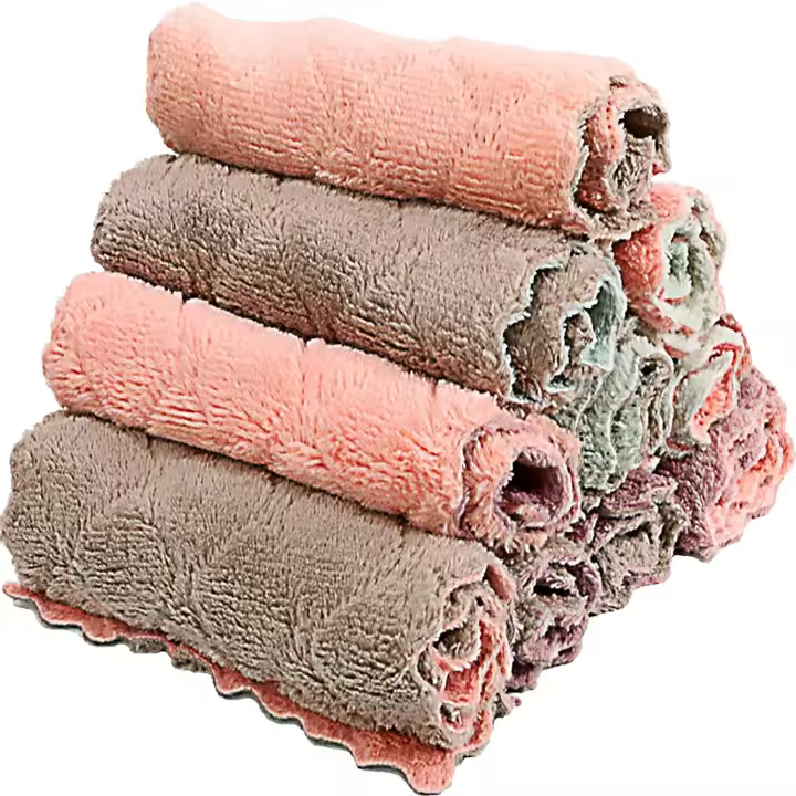 Toallas de Cocina de 10 Piezas Microfibra Toallas de Platos Absorbentes Coral Terciopelo Toallas de Limpieza Premium No Pegajosas Secado Rápido Toallas de Té Suaves - 1