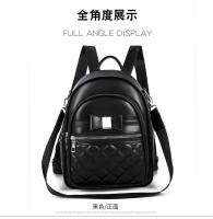 Mochila pequeña de cuero negro para niñas, bolso de hombro pequeño rosa para teléfono móvil, mini mochila informal - details 19