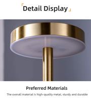 Lámpara de mesa LED con Sensor táctil de Metal clásico, lámpara de escritorio, 3 colores, barra de luz ambiental creativa, decoración de habitación, luz nocturna recargable - details 4