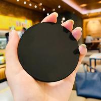 Mini espejo de maquillaje negro, espejo cosmético plegable de doble cara para mujer, espejo de tocador portátil cuadrado de viaje compacto de bolsillo para niñas - details 6