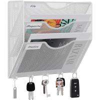 Soporte de Metal A4 con 8 Compartimentos Revistero Organizador de Pared para Oficina con 5 Ganchos - details 46